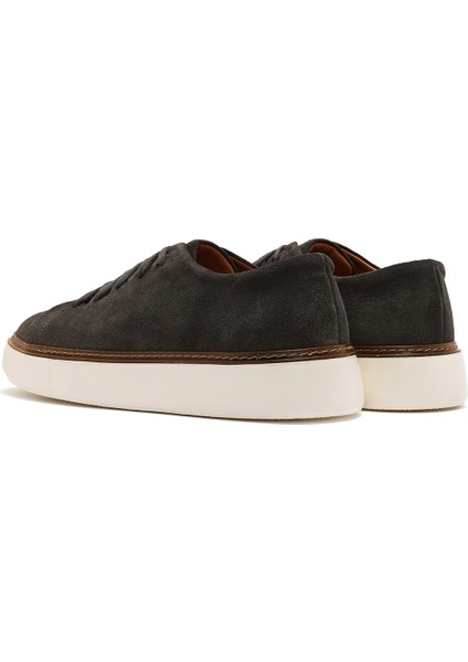 Erkek Yeşil Bağcıklı Kalın Tabanlı Süet Deri Sneaker 25SFD632010