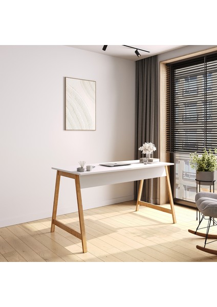 Denge Çalışma Masası 140 cm Beyaz Meşe fiyatları