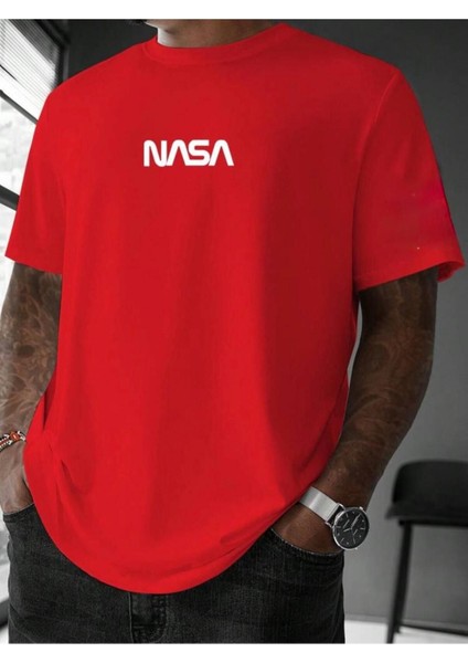Nasa Yazı Baskılı Basic T-Shirt