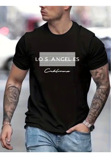 Losangels Baskılı Basic T-Shirt