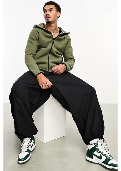 Tech Fleece Full Zip Windrunner Hoodie Green Kapüşonlu Unisex Sweatshirt Haki Yeşil fırsatları
