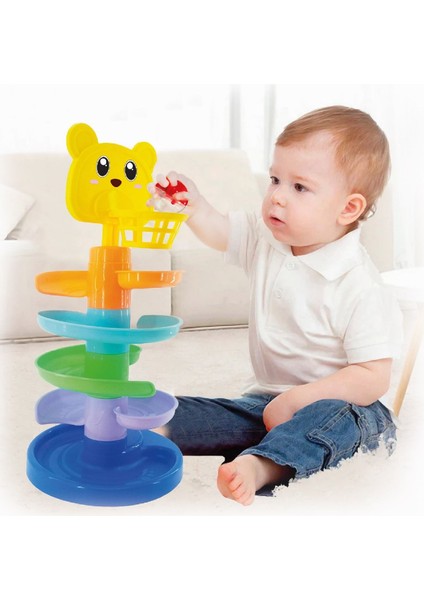 Oyuncak Eğitici Gökkuşağı Kule Oyunu 0-3 Yaş - Yenidoğan Bebek Öğretici Gelişim Oyuncakları