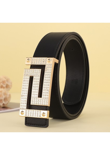 Kadınların Çok Yönlü Yapay Elmas Kaplamalı Pürüzsüz Tokalı Kemeri (Yurt Dışından)