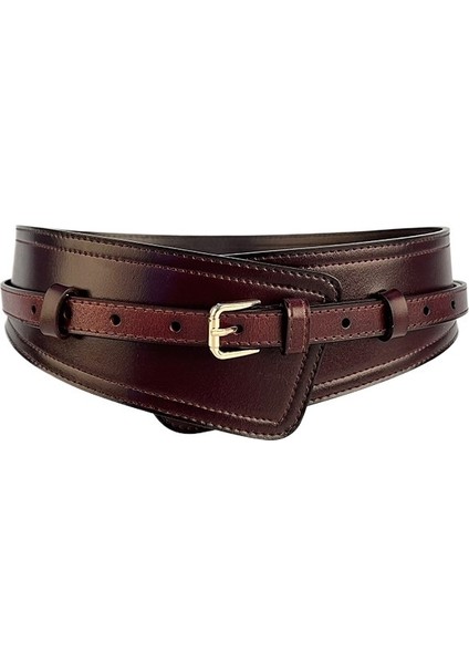 Kadın Kemer Moda Kemer Ceket Bel Pimi Tokası Hakiki Dana Derisi Geniş Kemer (Yurt Dışından)