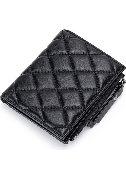 Kısa Ikiye Katlanan Cüzdan Fermuarlı Bozuk Para Cüzdanı (Yurt Dışından)