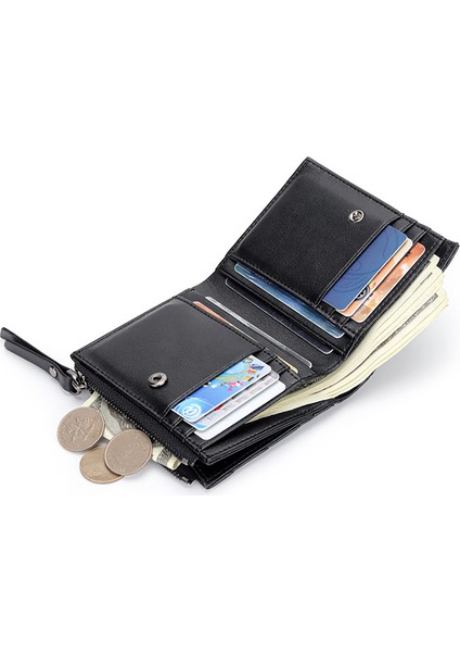 Kısa Ikiye Katlanan Cüzdan Fermuarlı Bozuk Para Cüzdanı (Yurt Dışından) fiyatları