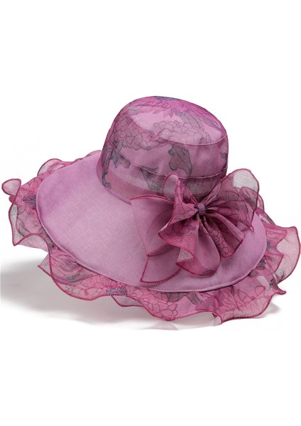 Büyük Kenarlı Güneş Koruyucu Güneş Şapkası Ince Kesit Çiçek Plaj Şapkası (Yurt Dışından)