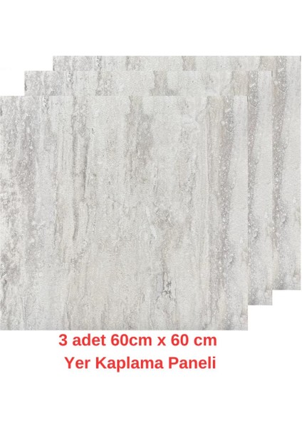 1m2 3 Adet 60X60 cm Floor Yapışkanlı Zemin ve Duvar Kaplama Paneli Arkası Kauçuklu Pvc Wc Paneli 607