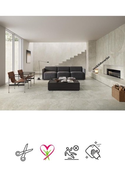 1m2 3 Adet 60X60 cm Floor Yapışkanlı Zemin ve Duvar Kaplama Paneli Arkası Kauçuklu Pvc Wc Paneli 607