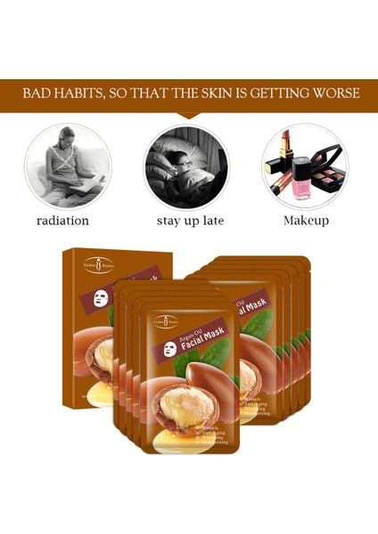 Fas Nemlendirici ve Nemlendirici Maske Güvenli Içerikli Cilt Onarım ve Bakım Maskesi Fındık Yağı Maskesi Beyaz (Yurt Dışından) indirimleri