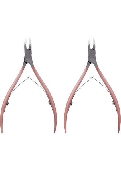 2x Tırnak Eti Itici Cımbız Kesici Makası Clipper Ölü Cilt Sökücü Manikür Sanat Bakım Aracı Pense Pembe (Yurt Dışından)