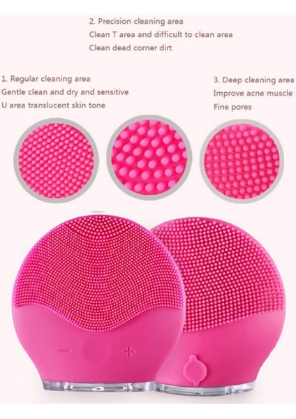 Suya Dayanıklı Silikon Yüz Temizleme Fırçası Elektrikli Temizleme Aleti - Gül Kırmızısı (Yurt Dışından) fırsatları