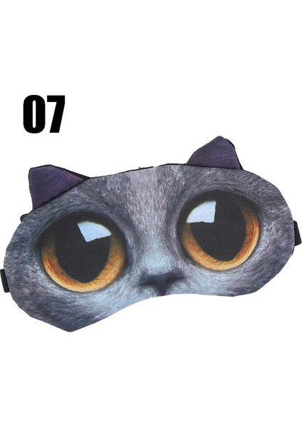 Sevimli Kedi Uyku Maskesi Doğal Uyku Göz Maskesi Siperliği Kapak Gölge Göz Bandı Kadın Erkek Yumuşak Taşınabilir Seyahat Eyepatch7（7） (Yurt Dışından)