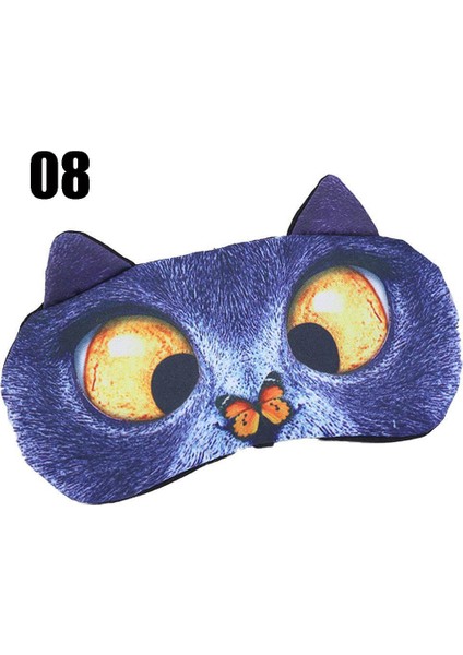 Sevimli Kedi Uyku Maskesi Doğal Uyku Göz Maskesi Siperliği Kapak Gölge Göz Bandı Kadın Erkek Yumuşak Taşınabilir Seyahat Eyepatch8（8） (Yurt Dışından) modelleri