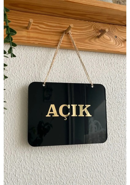 Mağaza Açık Kapalı Tabelası Pleksi - 20*15 cm - 1 Adet Kancalı Cam Vantuzu Hediye
