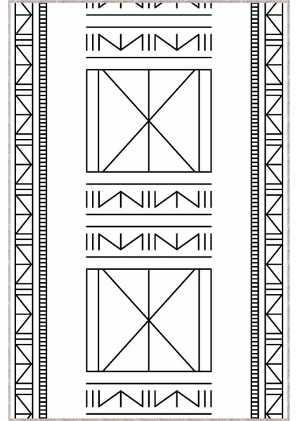 Beyaz Kaymaz Taban Etnik Kesme Rulo Özel Ölçülü Yolluk AR513 modelleri