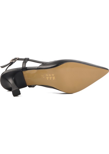 Siyah Ince Topuklu Kadın Abiye Ayakkabı PC-54723 Z indirimleri