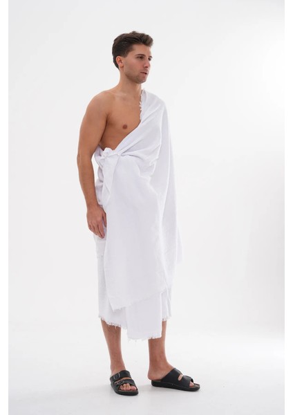 Lüks Pamuklu Ihram Hac ve Umre Ihramı %100 Pamuk... Lastikli Ihram Kemeri Hediyeli...