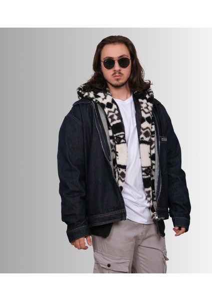 Unisex Oversize Lacivert Kot Ceket