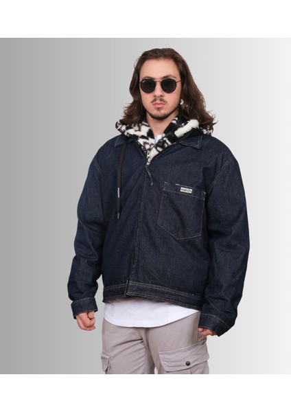 Unisex Oversize Lacivert Kot Ceket