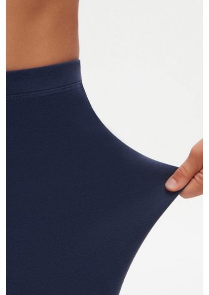 Açık Lacivert Basic Kız Çocuk Yazlık Tayt modelleri