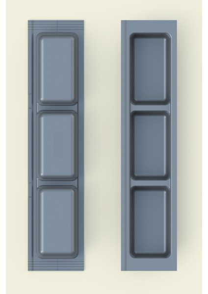 Mutfak Çekmece Içi Kaşıklık, Antrasit Üç Bölmeli Modül 11Cm X 48Cm