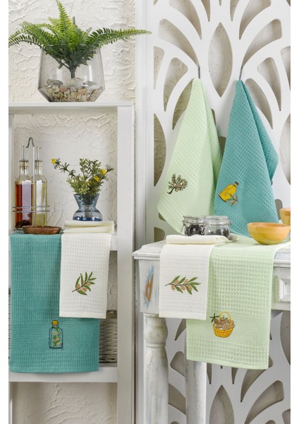 6'lı Mutfak Kurulama Bezi Waffle Desen 40 x 60 cm (6 Adet)