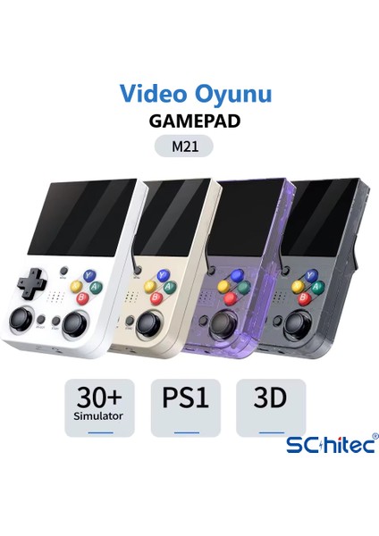 3.5 Inç Mini HDMI Çıkışlı Taşınabilir Retro Oyun Konsolu 20000+ Oyunlu El Atari 64GB Mor