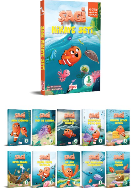 1. Sınıf Şagi Okumayı Geliştiren Büyük Boy Renkli Resimli Eğlenceli Hikaye Seti ( 10 Kitap )