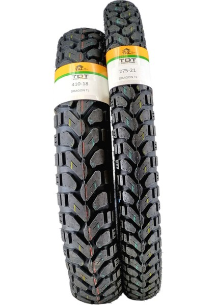 410-18 ve 275-21 Tl (Tubeless - Dubleks) Lastik Takımı DRAGON15