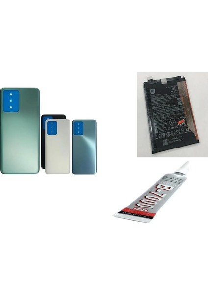Redmi Note 12 5g Arka Batarya Kapağı ,batarya ve B7000 Yapıştırıcı (Mavi)
