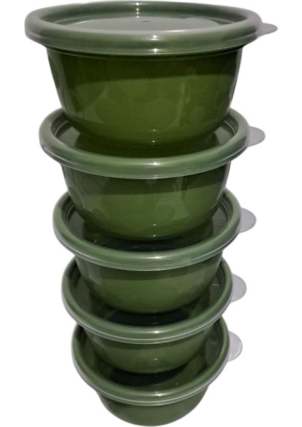 Tick Tock Hava Sızdırmaz Saklama Kabı 5'li Set 5 x 250 ml Yeşil