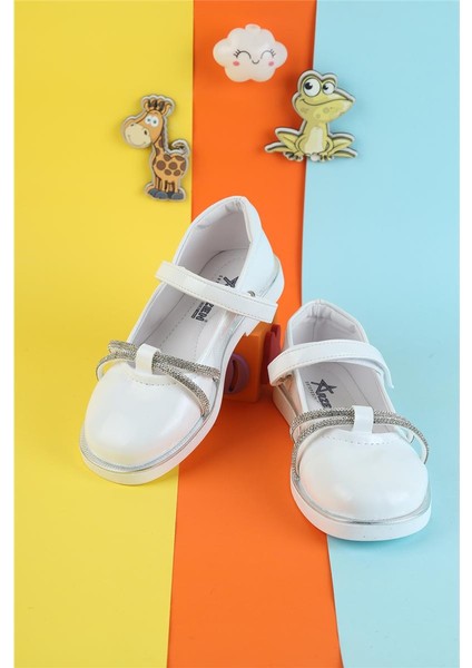 Kız Çocuk Ortopedik Taş Detaylı Babet Renkli Babet Kız Çocuk Dügün Babet Günlük Babet Modern Babet