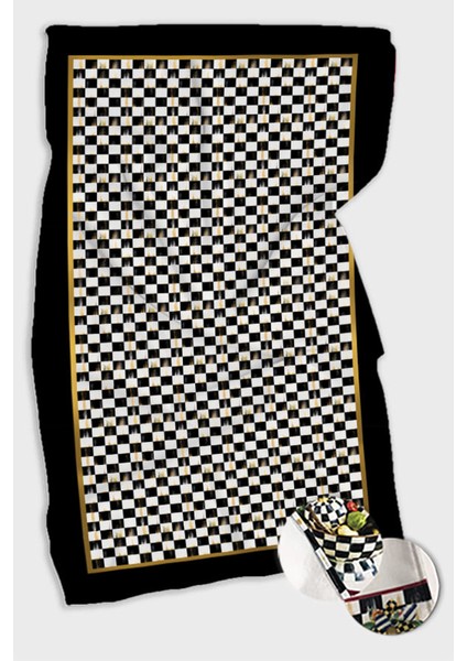 Siyah Dama Desenli Fırın Mutfak Havlusu 30X50CM fiyatları