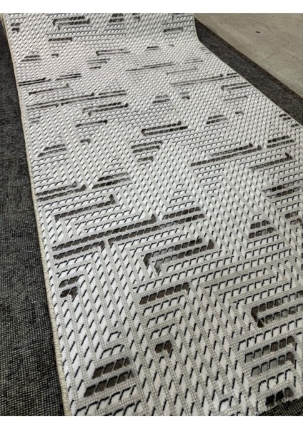 Kabartmalı Halı Dokusunda Jel Kaymaz Taban Yıkanabilir Kesme Yolluk Kahve Mozaik Desen modelleri