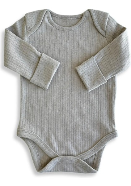 Qiza Unisex Uzun Kollu Kendinden Patikli Zıbın - Bebek Bodysuit