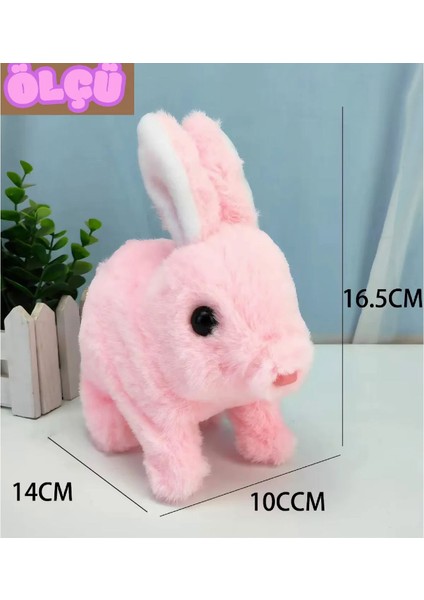 Peluş Kulakları ve Ayakları Hareket Eden Sesli Oyuncak Hareketli Tavşan Pembe modelleri