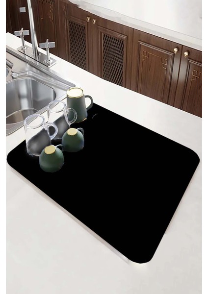Siyah Sade Microfiber Bulaşık Kurutma Kurulama Matı MM007 modelleri