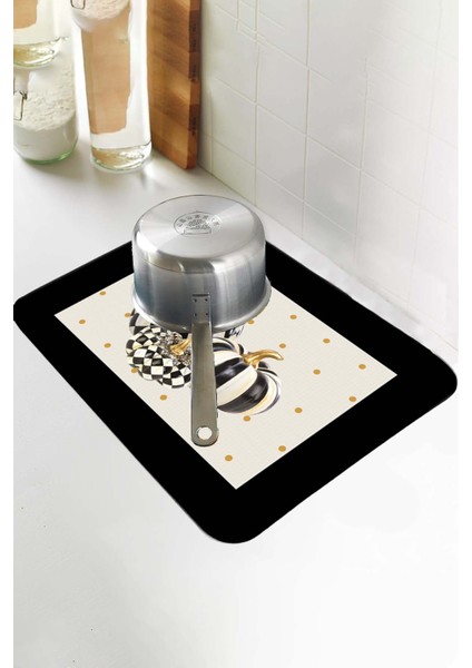 Krem Bal Kabağı Temalı Microfiber Bulaşık Kurutma Matı MM020 indirimleri