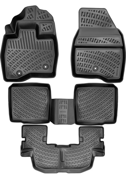 Ford Explorer 3D Havuzlu Paspas Siyah (U.s.a. Versiyon Için/7 Koltuklu) 2011-2019 Arası