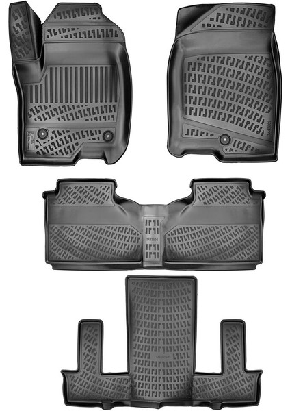 Cadillac Escalade V 3D Havuzlu Paspas Siyah (7 Koltuklu) 2021 ve Sonrası