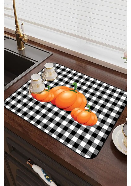Turuncu Bal Kabağı Microfiber Bulaşık Kurutma Matı MM021 fiyatları