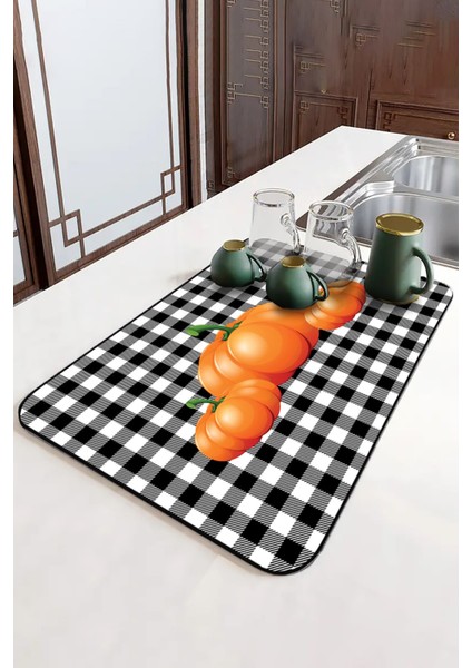 Turuncu Bal Kabağı Microfiber Bulaşık Kurutma Matı MM021 fırsatları