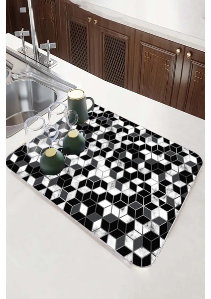 Siyah Petek Microfiber Bulaşık Kurutma Kurulama Matı MM010 modelleri