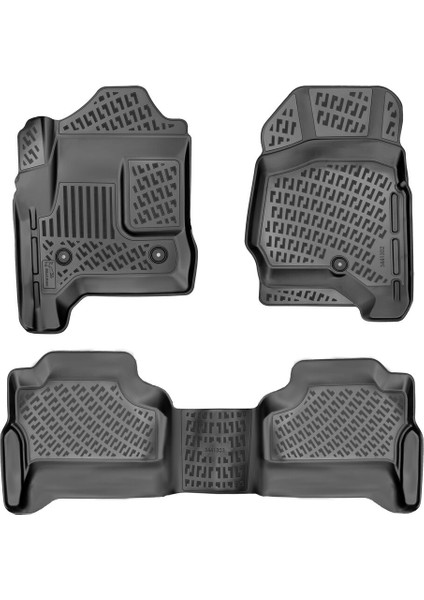 Chevrolet Silverado 2500-3500 Hd Crew Cab 3D Paspas - Siyah, Halı Zemin | 2015-2019 Arası