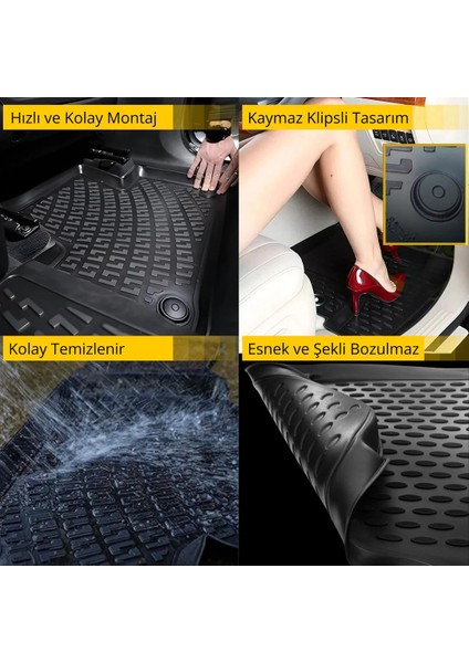 Vw T5 Transporter 3D Havuzlu Paspas Siyah 2003-2019 Arası