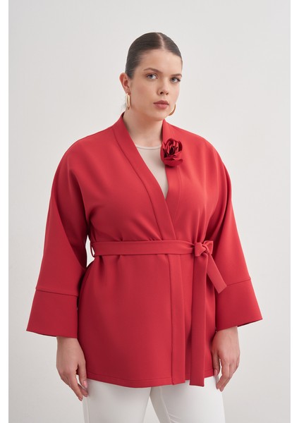 Kumaş Broşlu Kimono