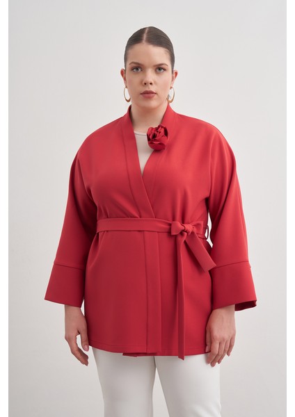 Kumaş Broşlu Kimono
