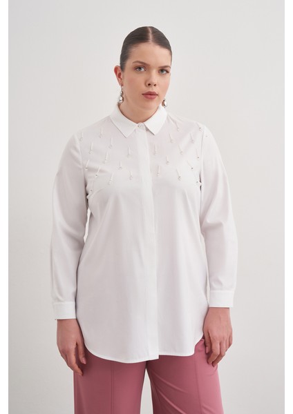 Işlemeli Cotton Gömlek