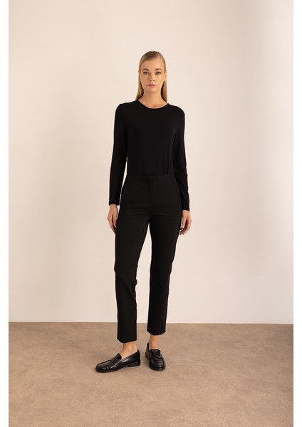 Yüksek Bel Dar Form Pantolon